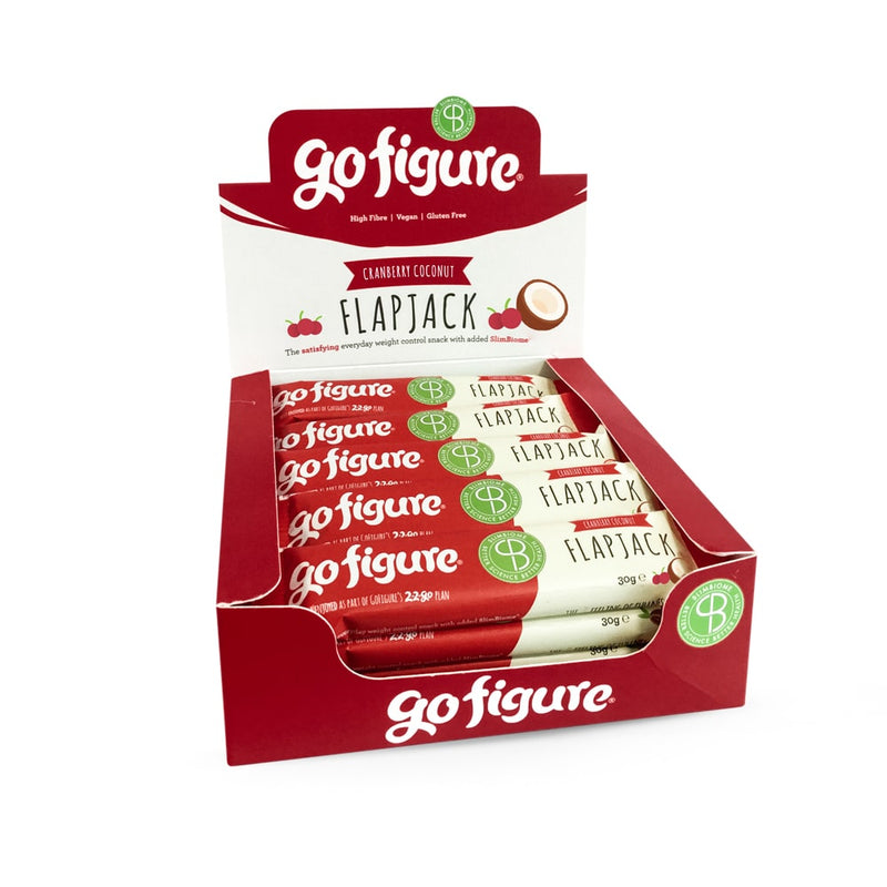 GoFigure Cranberry Coconut Flapjack Snack Bar Containing SlimBiome