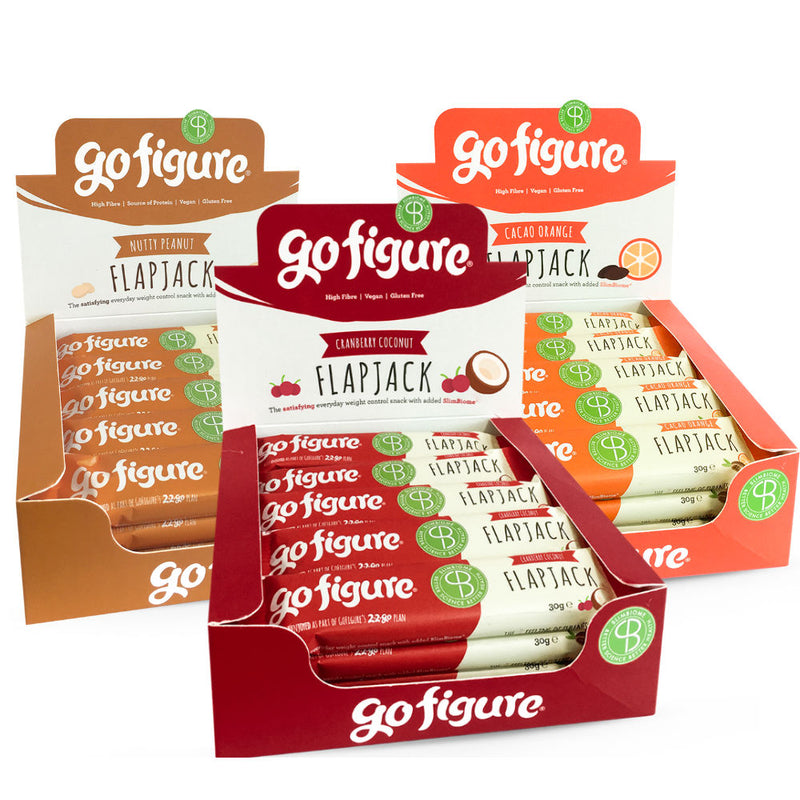 GoFigure Energy-boosting Flapjacks With SlimBiome®, 20 Bars - OptiBiotix Online