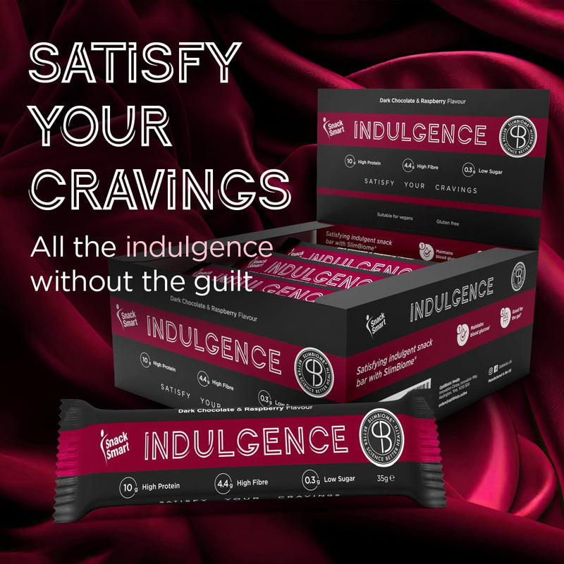 SnackSmart Slimbiome Indulgence  Bar - Prebiotic, Good for Gut Health, High Protein, Low Sugar - 12 Bars x 35g