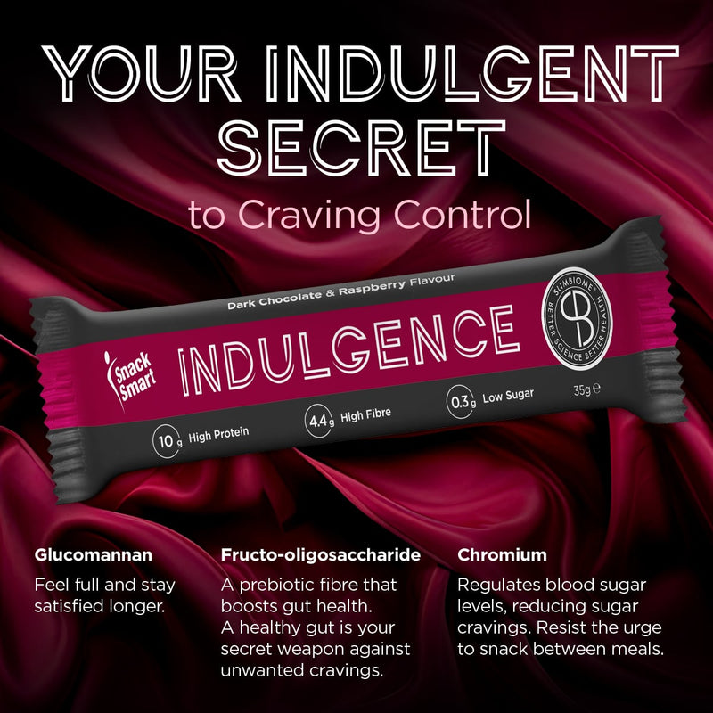 SnackSmart Slimbiome Indulgence  Bar - Prebiotic, Good for Gut Health, High Protein, Low Sugar - 12 Bars x 35g