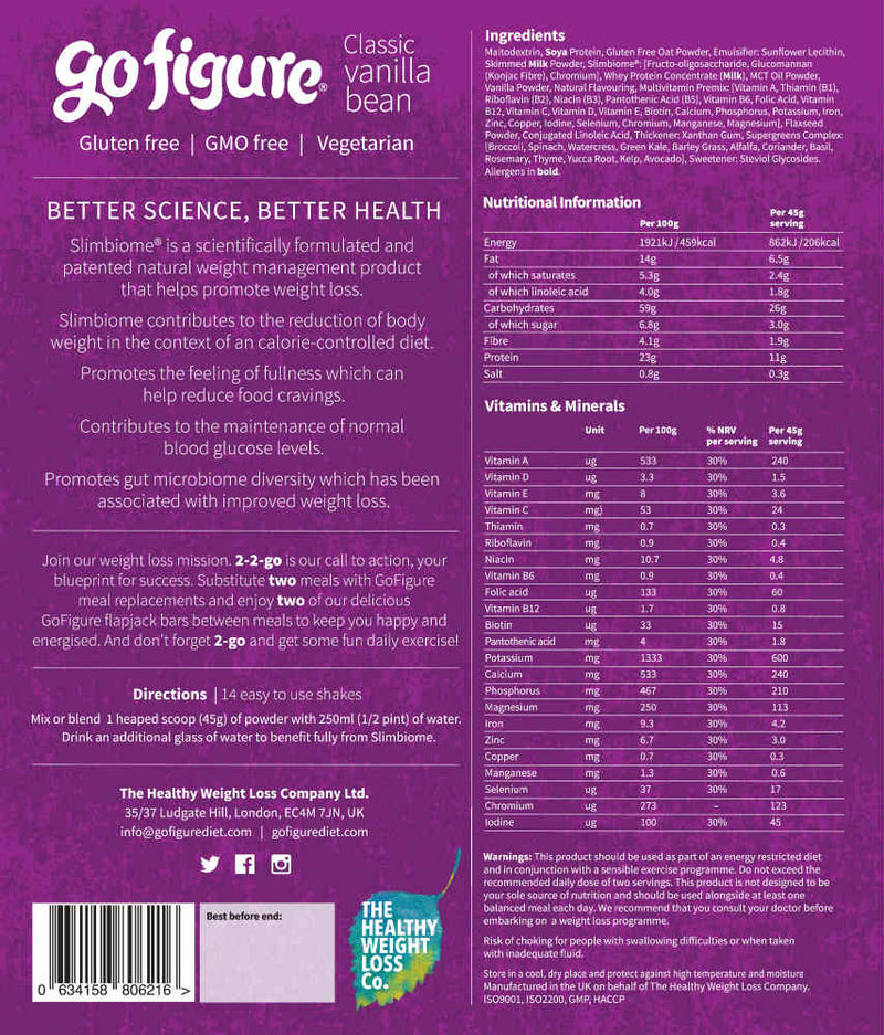 Vanilla Shake | 14 meals | 206 cal per serving - OptiBiotix Online